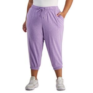ID Ideology Performance Plus Size Cropped Jogger Pants Purple Size 2X